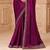 Wine satin georgette embroidered saree with unstitched blouse piece