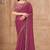 Onion pink georgette embroidered saree with unstitched blouse piece