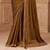 Mehendi satin georgette embroidered saree with unstitched blouse piece