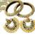 Ram Leela Maroon & Green Colour Earrings with Gold Plated Pearl Bangles