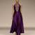Purple embroidered raw silk co ord set