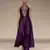 Purple embroidered raw silk co ord set
