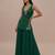 Bottle green embroidered silk kurta set