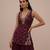 Wine embroidered silk kurta set