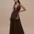 Brown embroidered silk kurta set