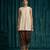 Ivory brown embroidered raw silk co ord set