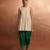 Ivory green embroidered raw silk co ord set