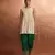 Ivory green embroidered raw silk co ord set