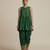 Green embroidered dupion silk co ord set