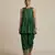 Green embroidered dupion silk co ord set