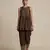 Brown embroidered dupion silk co ord set
