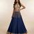 Blue Embroidered Silk Lehenga With Beaded Fringe Blouse