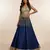 Blue Embroidered Silk Lehenga With Beaded Fringe Blouse