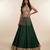 Green Embroidered Silk Lehenga With Beaded Fringe Blouse