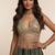 Green Embroidered Silk Lehenga With Beaded Fringe Blouse
