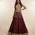Wine Embroidered Silk Lehenga With Beaded Fringe Blouse