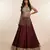 Wine Embroidered Silk Lehenga With Beaded Fringe Blouse
