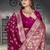 Purple Banarasi Satin Silk Saree with Silver Zari & Thread & Rich Traditional Pallu