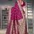 Purple Banarasi Satin Silk Saree with Silver Zari & Thread & Rich Traditional Pallu