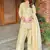 Designer japan satin top with farshi palazzo & organza dupatta – embroidered party wear suit set