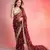  space satin bits sequence work saree with contrast running blouse for wedding & party wea