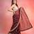 Designer space satin bits sequence work saree with contrast running blouse for wedding & party wea