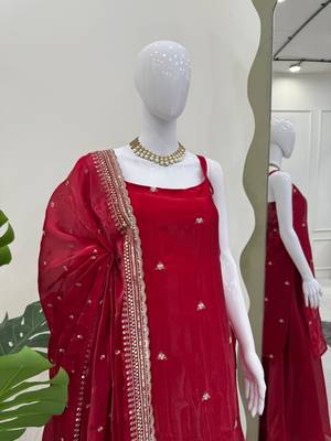 jimi choo embroidered kurta palazzo set with dupattasequins work ethnic party wear suit 2