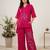 Trendy roman silk embroidered co-ord set for women summer kurta palazzo outfit