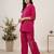 Trendy roman silk embroidered co-ord set for women summer kurta palazzo outfit