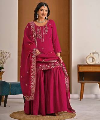  nc vichitra top sharara palazzo with dupattaembroidered party wear suit set for women 2