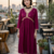 Women's Rayon Handblock Handpainted Designer Flared Wine Color Anarkali Dress Gown