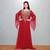 Red Gold-Embellished Kaftan Abaya