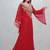 Red Gold-Embellished Kaftan Abaya