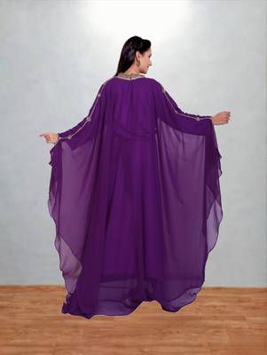 Royal Purple Embroidered Butterfly Kaftan 2