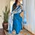 Designer teal blue roman silk embroidered ethnic suit set with organza jacquard buti dupatta
