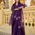Designer deep purple chanderi silk embroidered palazzo suit set with organza dupatta for women