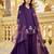 Designer deep purple chanderi silk embroidered palazzo suit set with organza dupatta for women