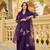Designer deep purple chanderi silk embroidered palazzo suit set with organza dupatta for women