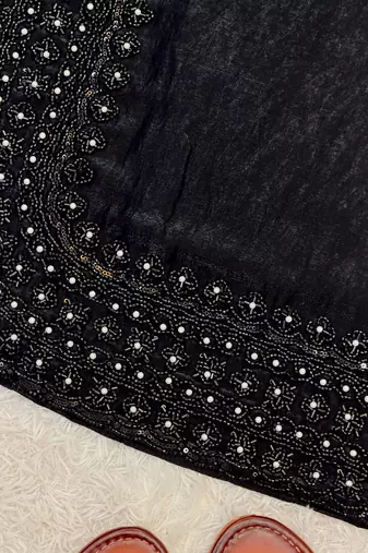  heavy fandy silk embroidered beads work top palazzo dupatta set for women
