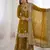  faux georgette embroidered sharara palazzo suit with dupatta for women