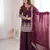 Women’s fendy silk embroidered sharara palazzo suit with dupatta | ready to wear party wear set