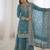  faux georgette embroidered sharara palazzo suit with dupatta for women
