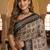 Black Color Ajarakh Print And Mirror work , Piping Work Silk Saree 