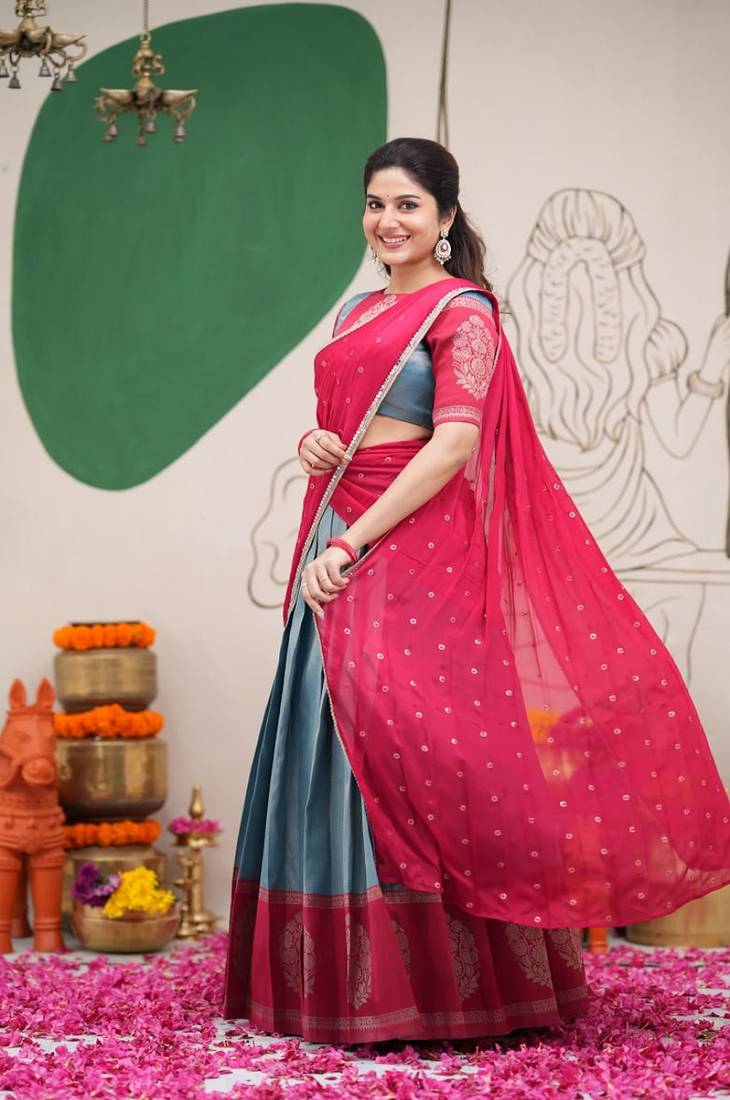 New Traditional South Indian Festive Silk Lehenga Choli