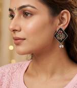 Black color handcraft earrings