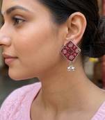 Maroon color handcraft earrings