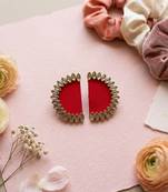 Red color handcraft earrings