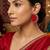 Red color handcraft earrings