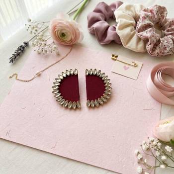 Maroon color handcraft earrings 1