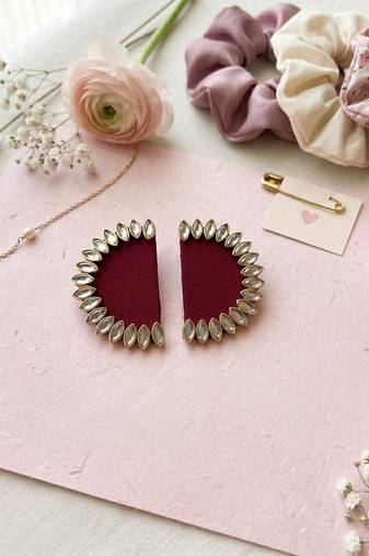 Maroon color handcraft earrings